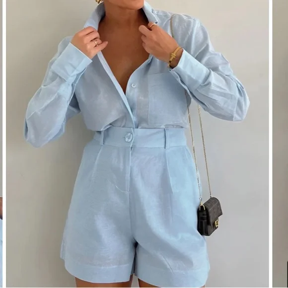 Commense Light Blue Linen Set - Picture 3 of 4